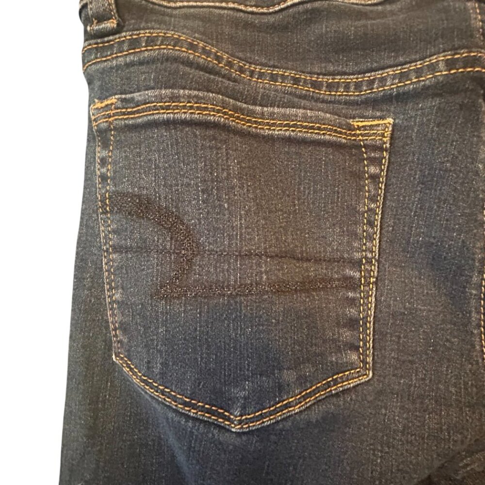 American Eagle Skinny Kick Super Stretch Dark Wash Jeans - Size 2 - Picture 7 of 11